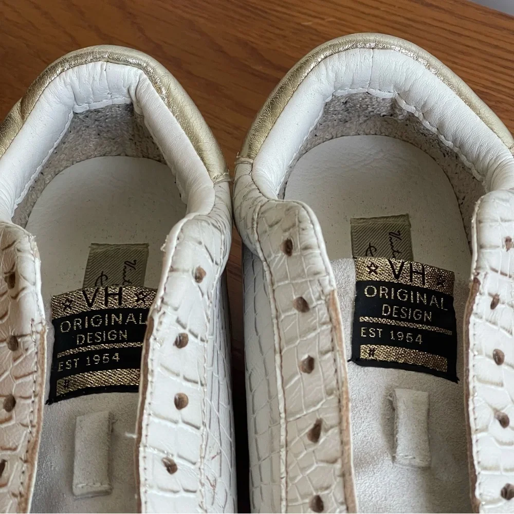 Vintage Havana Flair Sneakers Off-White/Gold Croc Size 7.5
